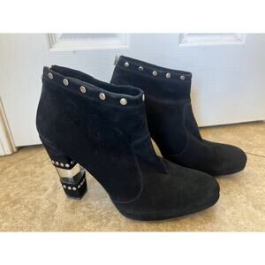 Stuart Weitzman Suede Studded Accents Boots Black size 9